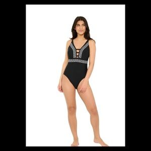 Black one piece swimsuit.5